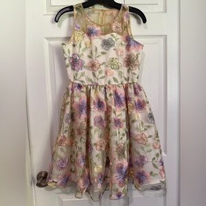 Rare Editions Big Girl Floral Garden Dress SZ 16 Party Costume Floral Beaded